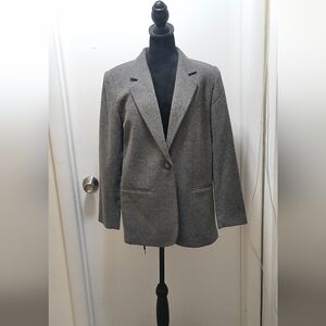 Sag Harbor women's single-button blazer in a gray wool blend material Size 8